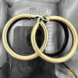 14k Yellow Gold Plain Hoop Earrings (3 sizes)