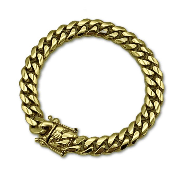 10mm 10k Yellow Gold Solid VIP Miami Cuban Bracelet