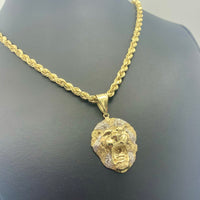 1.6” 10K Yellow Gold Roaring Lion Pendant