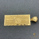 14K Gold Million Dollars Bill Pendant