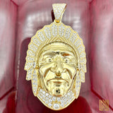 1.96” 14K Yellow Gold Native Chief Pendant
