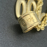 Gold KEEP IT A HUNDRED Pendant & Rope Chain Necklace