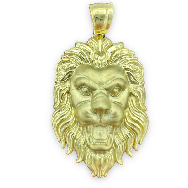 1.85” 14k Yellow Gold Lion Head Pendant
