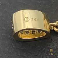 14K Gold and CZ Anchor Pendant