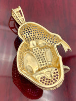 2.1” 14k Gold 3D Donald Duck Pendant