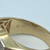 14K Yellow and White Gold Dollar Sign Ring