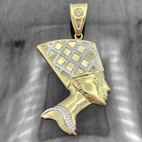 2.1” 10k Gold Queen Nefertiti Pendant