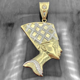 2.1” 10k Gold Queen Nefertiti Pendant