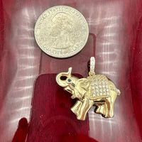 1” 14K Yellow Gold Elephant Pendant