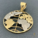 14K Two-tone Gold Globe Pendant