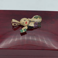 1.8” 14k Yellow Gold Monopoly Pendant