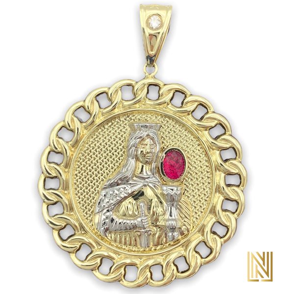 2.5” 10K Yellow Gold Saint Barbara Pendant