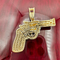 1.6” 14K Gold Gun Pendant