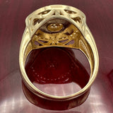 14K Yellow Gold Enameled Casino Roulette Ring