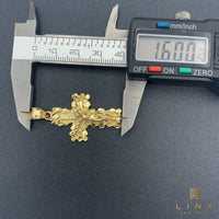 14K Gold Nugget Crucifix Pendant
