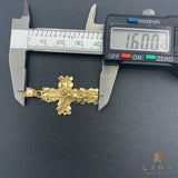 14K Gold Nugget Crucifix Pendant