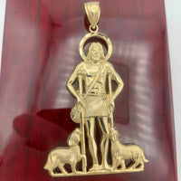 2.75” 14K Yellow Gold Saint Lazarus Pendant