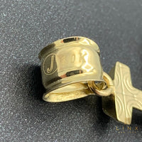 10K Two-tone Gold Nail Cross Pendant