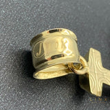 10K Two-tone Gold Nail Cross Pendant