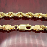 3mm 14k Yellow Gold Solid Rope Chain
