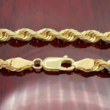 3mm 14k Yellow Gold Solid Rope Chain