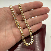 6.3mm 14k Two-tone Gold Semi-solid Miami Cuban Link Chain
