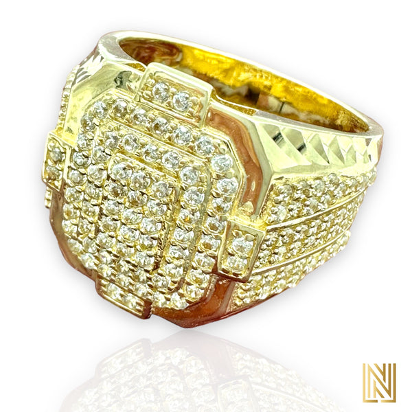 14K Gold Men’s Square Statement Ring