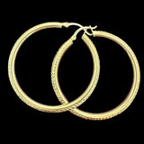 14k Yellow Gold Diamond Cut Hoop Earrings (2 sizes)