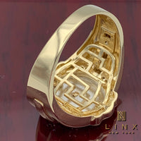 14K Two-tone Gold 3D Om Ring