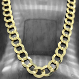7mm 14K Yellow Gold Solid Flat Curb Chain