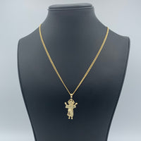 14K Yellow Gold Baby Jesus Divino Niño Pendant