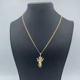 14K Yellow Gold Baby Jesus Divino Niño Pendant