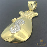 10K Gold Money Bag Pendant