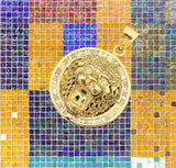 14K Gold and CZ Lion Head Pendant