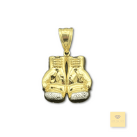 10K Two-tone Gold Boxing Gloves Pendant