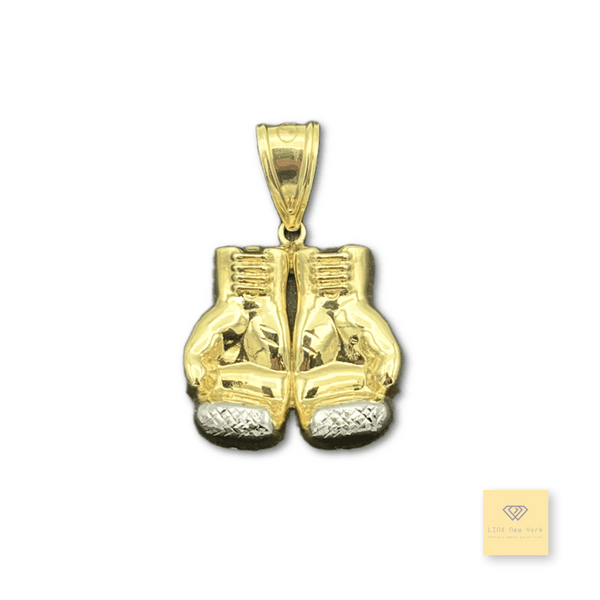 10K Two-tone Gold Boxing Gloves Pendant