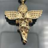 1.75” 10k Gold 3D Angel Pendant with 3MM Rope Chain Set