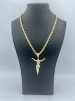 10K Yellow Gold Crucified Jesus Pendant