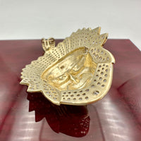 1.96” 14K Yellow Gold Native Chief Pendant