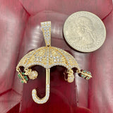 1.58” 14K Yellow Gold Umbrella Pendant