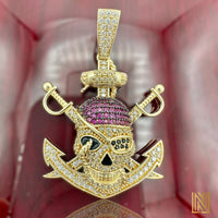 1.79” 14K Gold Pirate Skull Pendant