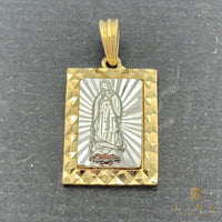 14K Two-tone Gold Our Lady of Guadalupe Pendant