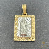 14K Two-tone Gold Our Lady of Guadalupe Pendant