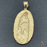 2.3” 10K Yellow Gold Our Lady of Guadalupe Pendant