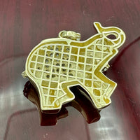 1” 14K Yellow Gold Elephant Pendant