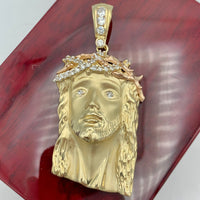 2.6” 14K Yellow and Rose Gold Jesus Face Pendant