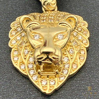 14K Yellow Gold Lion Head Pendant