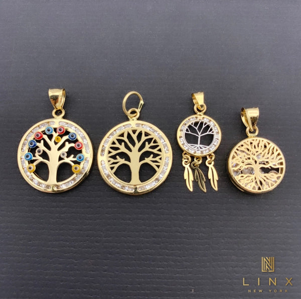 14K Yellow Gold Tree of Life Charm - various designs