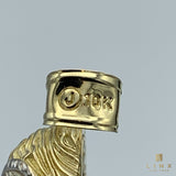 10K Two-tone Gold Jesus Face Pendant