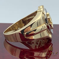 14K Two-tone Gold 3D Om Ring